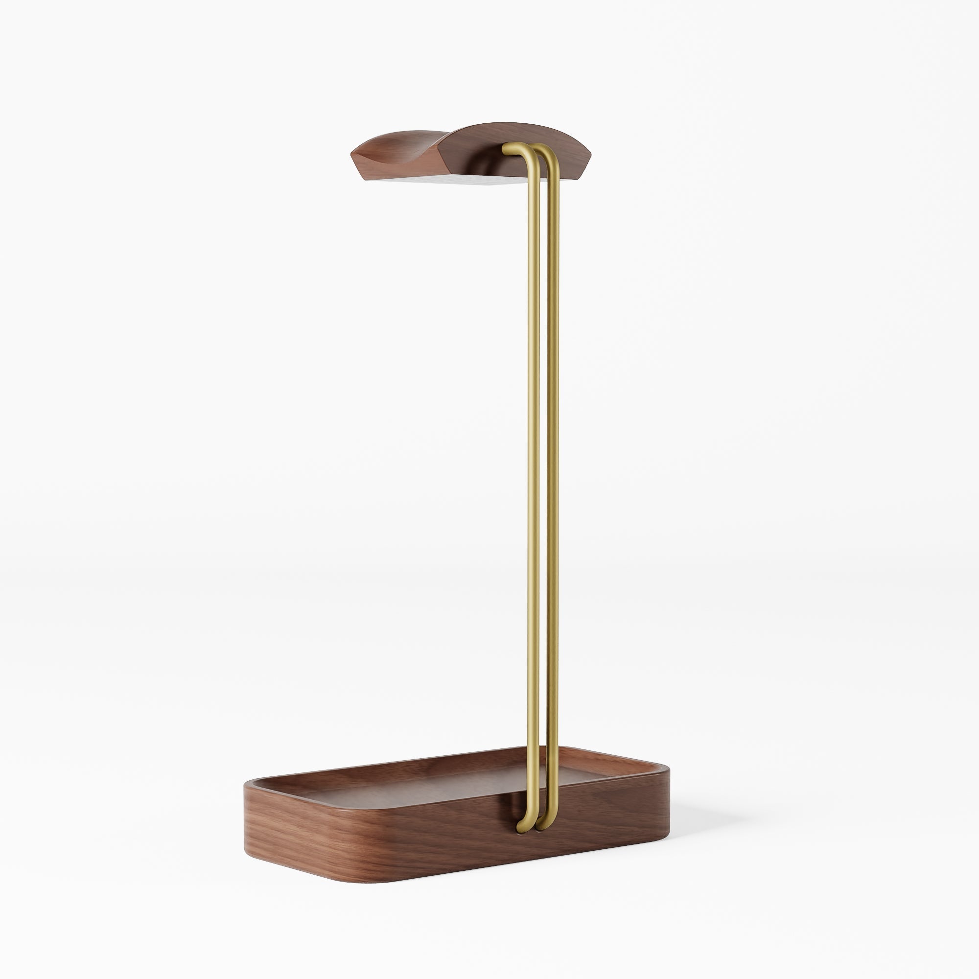 Modern Headphone Stand Walnut Wood with storage - Raico Store