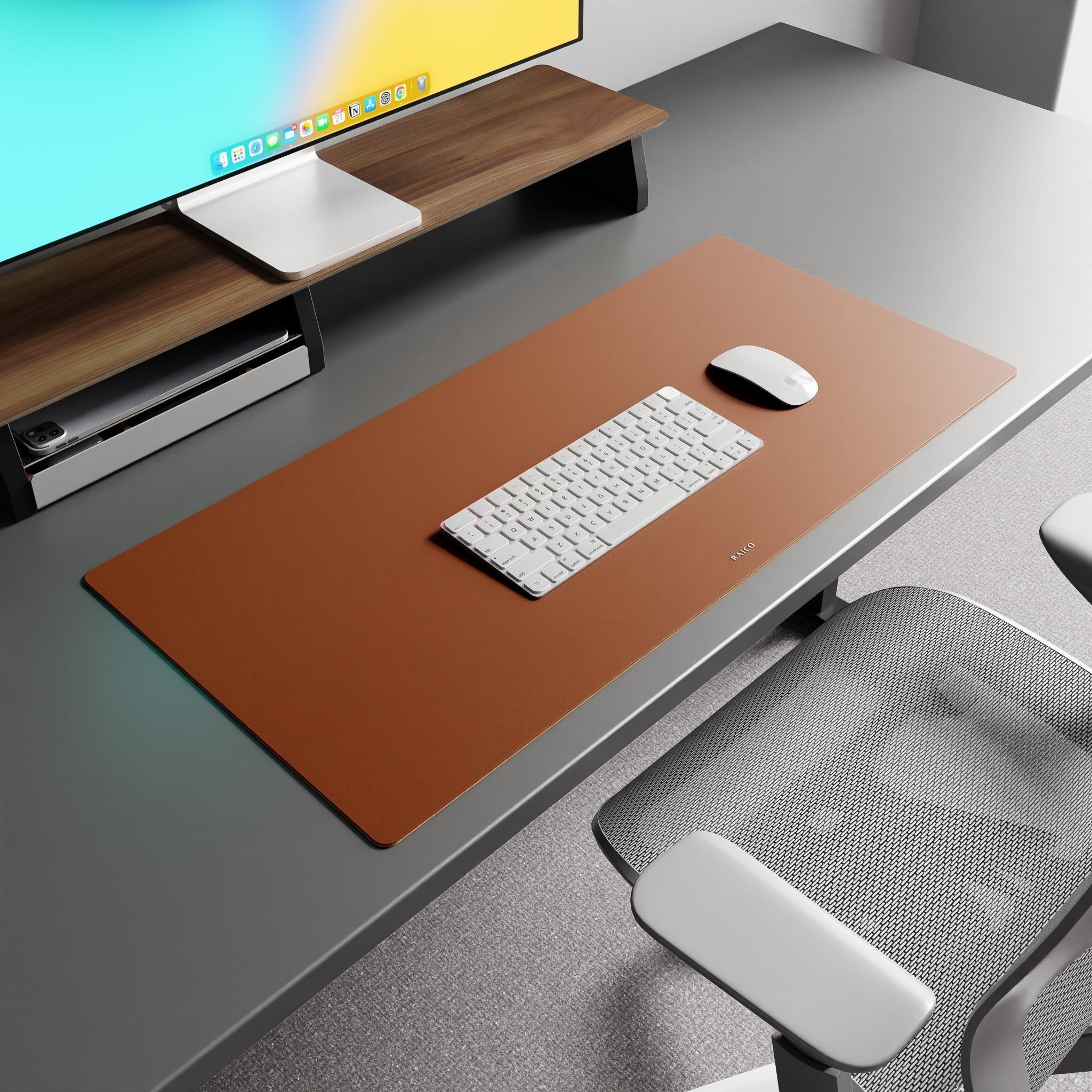 Leather Desk Mat | Tan Brown - Raico Store