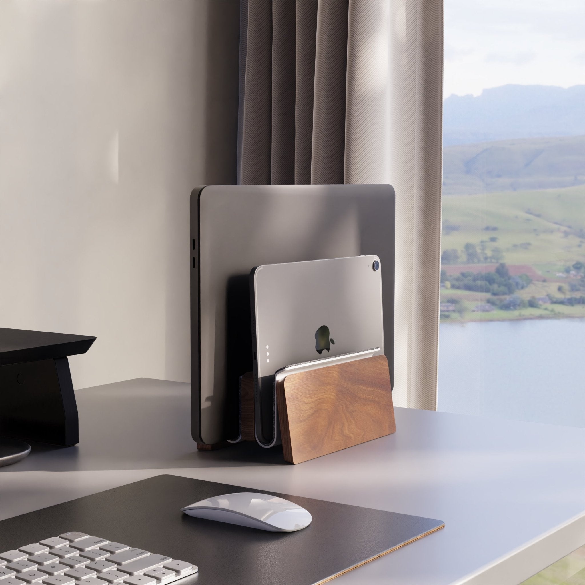 Vertical Laptop Stand | Walnut - Raico Store