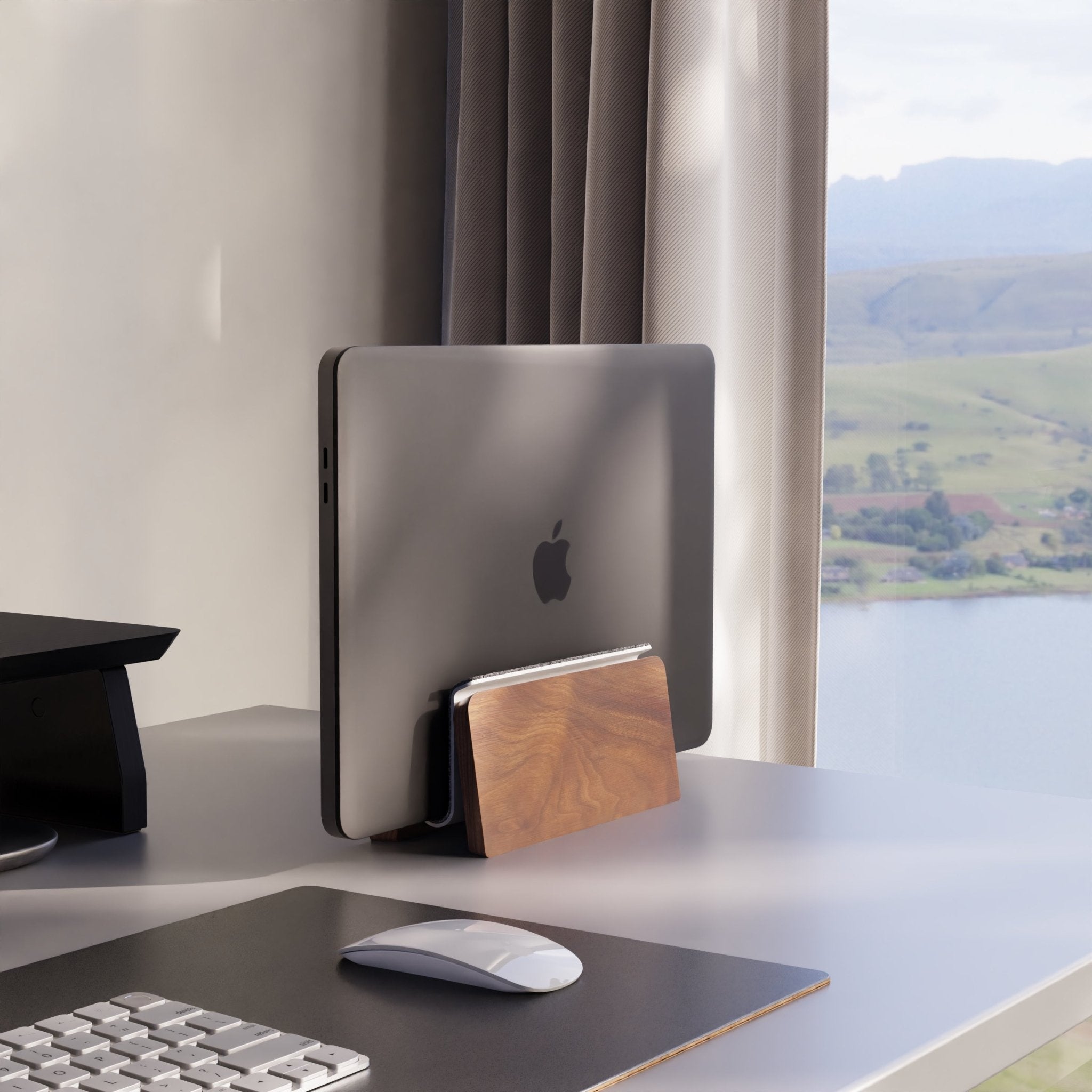 Vertical Laptop Stand | Walnut - Raico Store